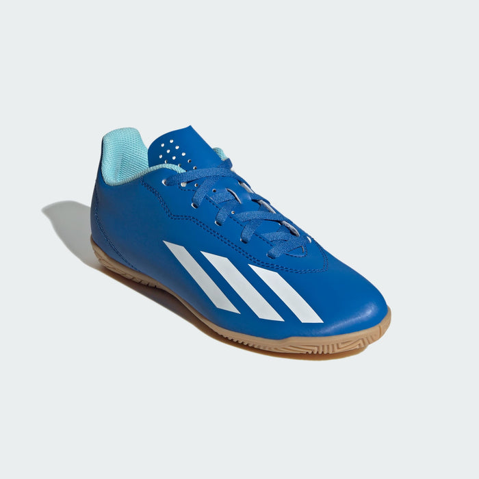 adidas X CRAZYFAST.4 Indoor Soccer Shoes | Bright Royal-Cloud White | Kid's Unisex