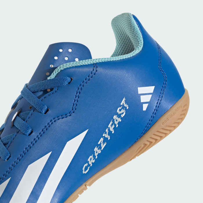 adidas X CRAZYFAST.4 Indoor Soccer Shoes | Bright Royal-Cloud White | Kid's Unisex