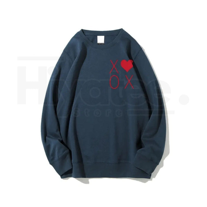XOXO Heart Valentine's Day Sweatshirt: Trendy Women's Graphic Crewneck Pullover