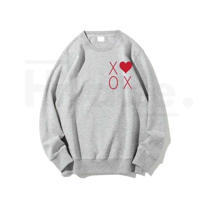 XOXO Heart Valentine's Day Sweatshirt: Trendy Women's Graphic Crewneck Pullover