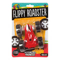 The YAY! Flippy Roadsters stunt car by YAY! comes in bold red and black packaging, is perfect for ages 3+, and features phrases like “It Flips! It Climbs! Motorized Madness!”—capturing all the excitement of this dynamic toy.