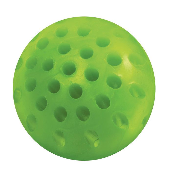 The YAY! Sticky Wall Ball by YAY! is a bright green, semi-transparent ball with evenly spaced holes that sticks to walls for repeated play, pictured on a white background.