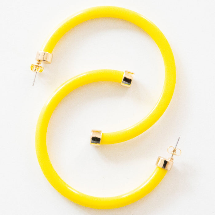 Yellow Hoop Earrings