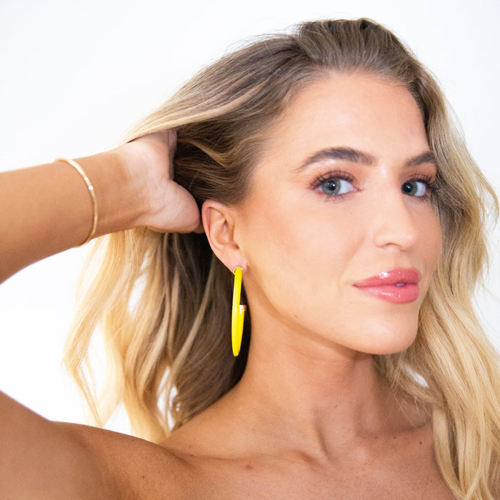 Yellow Hoop Earrings