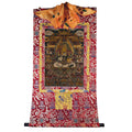 Yellow Jambhala - 13th Century Old Version - Tibetan thangka painting, detailed view