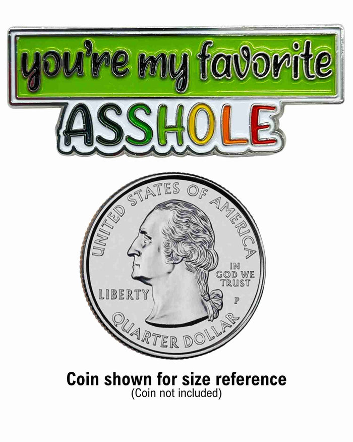 You're My Favorite Asshole Enamel Pin with Metal Frame