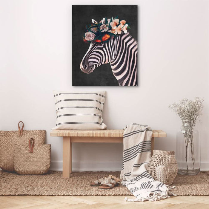 Zebra Floral Hat - Animals Art